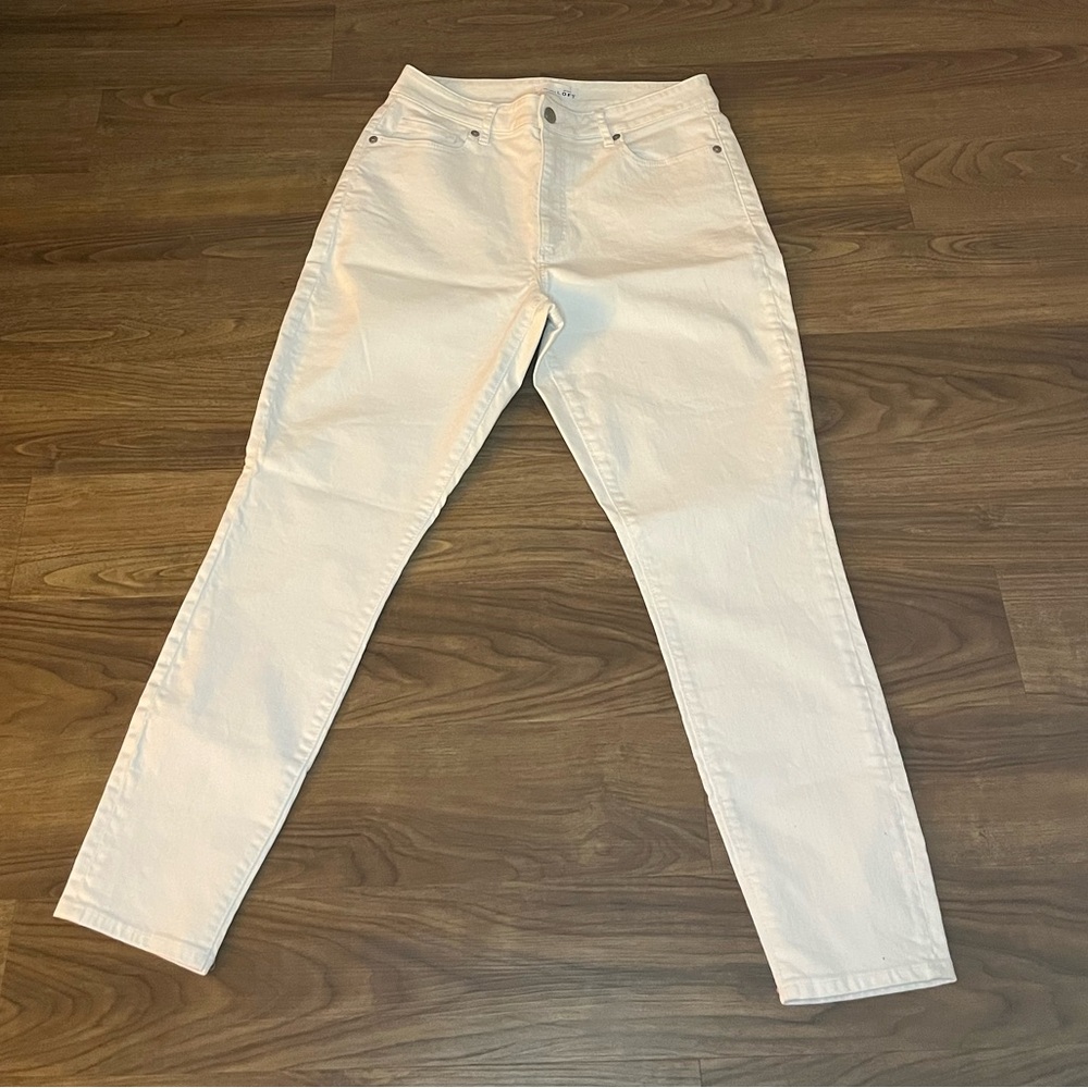LOFT White High Waited Skinny Women Jeans size 29/8